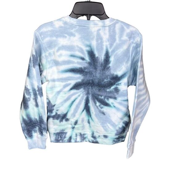 dreamsicle Kids Sweatshirt Tie Dye Miami Beach Logo Blue White Aqua Kids Medium - Picture 2 of 11